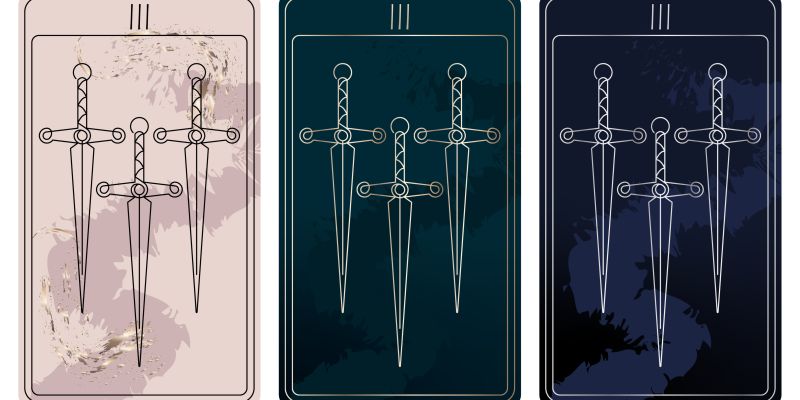 Karta Tarota na tydzień 17.11-23.11.2025 to 3 Mieczy